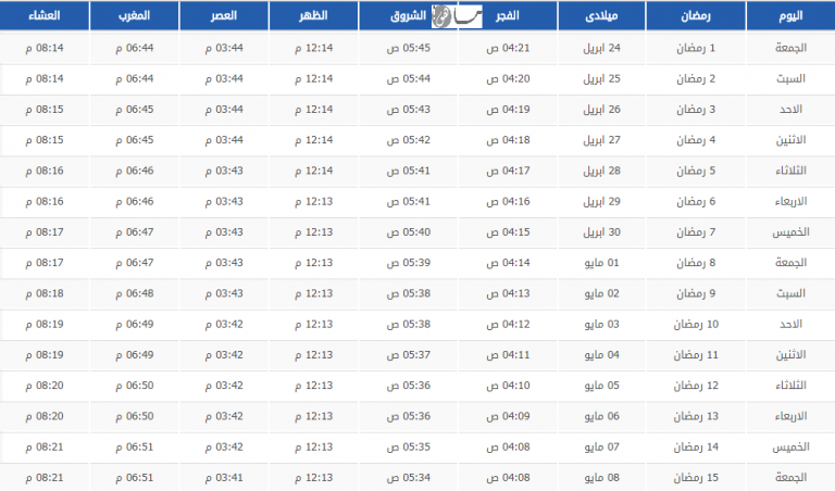 اوقات الصلاه في راس تنوره